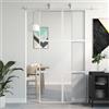 Gecheer Porta Scorrevole,Porta Scorrevole Interna,Porta Scorrevole per Cucina,Bagno,Porta Scorrevole in Vetro Temperato,Porte d'ingresso,Bianca 102,5x205cm Vetro Temperato e Alluminio