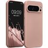 kwmobile Custodia Compatibile con Google Pixel 9 PRO Cover - Protezione Back Case Morbida - Silicone TPU Effetto Metallizzato Oro Rosa Metallizzato