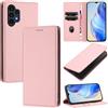 DENDICO Cover per Samsung Galaxy A04s / Galaxy A13 5G / A13 4G, Custodia in PU Pelle Portafoglio con Blocco RFID, Chiusura Magnetica Cover per Samsung A04s / A13 5G / 4G, Rosa