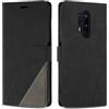 SONWO Cover per OnePlus 8 PRO, Flip Caso in PU Pelle Case Cover Custodia con Slot per Schede e Supporto Stand per OnePlus 8 PRO, Nero
