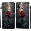 KENHONER Cover Compatibile con Oppo A53 4G 2020 / A53s 4G / A32 4G 2020, Premium Pelle PU Portafoglio Flip Libro Custodia per Oppo A33 4G 2020 / A11S [Protezione Completa] - fiamma rosa