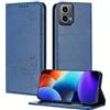 XINYEXIN Custodia per Motorola Moto G34 5G, Cover a Libro in Pelle PU con Blocco RFID, Slot per Carte, Supporto, Protezione Completa Antiurto - Blu