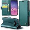 Rerzoiro Cover per Samsung Galaxy S10 Custodia Portafoglio [Blocco RFID] Premium Pelle PU Wallet Case Flip Libro con Porta Carte Slot Supporto Flip Case per Samsung Galaxy S10, Blu-verde