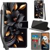 PHINIENLAND Cover per Motorola Moto G05 / E15 custodia portafoglio Fiori | 3 scomparti carte, 1 tasca banconote, Chiusura magnetica, Supporto, Pelle PU flip cover per Moto G05 / E15