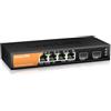 keepLiNK Switch a 6 porte 2,5 G non gestito, 4 porte da 2,5 GBASE-T e 2 slot SFP 10GBASE-T, capacità di commutazione 60 Gbps, Plug & Play/Wall Mountable/Fan less Metal, compatibile con dispositivi da