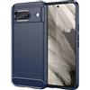 owlhold Cover per Google pixel 8 5G, Custodia Spazzolata e Fibra di Carbonio Morbido Silicone TPU Slim Fit Case, Antiurto, Antigraffio, Antiscivolo, Protezione Grado Militare, Blu