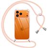 Pnakqil Cover per iPhone 17 Pro Max con Cordino, Trasparente Custodia con Laccio Tracolla Cellulare Girocollo Collana Protettiva per iPhone 17 Pro Max 6,9, Rosa