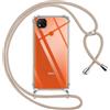 Pnakqil Cover per Xiaomi Redmi 9C/NFC con Cordino, Custodia Trasparente con Laccio Tracolla Cellulare Girocollo Collana Protettiva 6.53 Pollici, Khaki