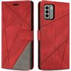SONWO Cover per Nokia G22 Custodia, Flip Caso in PU Pelle Case Cover Premium Portafoglio Custodia per Nokia G22, Supporto Stand, Slot per Schede, Rosso