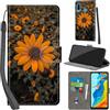 PHINIENLAND Cover per Huawei P30 Lite PU Pelle Custodia Flip Crisantemo