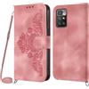 Netany Cover per Xiaomi Redmi 10/Redmi 10 2022 con Cordino, Flip Portafoglio Custodia in Pelle, [2 Porta Carte][Chiusura Magnetica],Custodia Libro Cover con Laccio per Redmi 10/Redmi 10 2022 (Rosa)