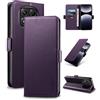 Yunubeyii Cover Libro per Xiaomi Redmi Note 14 Pro/Pro+ 5G/Poco X7 - [Blocco RFID] Luxury PU Leather Portafoglio Card Holder Magnetic Phone Custodia con Kickstand, Cover Protettiva Antiurto, Viola