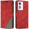 SONWO Cover per Oppo Reno11 F 5G, Flip Custodia in PU Pelle, Cover a Libro Portafoglio con Slot per Schede e Supporto Stand per Oppo Reno11 F 5G, Rosso