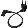 HuaLiSiJi Cavo Alimentazione TV Cavo C7 2.5A 250V Spina Euro Presa Gomito C7 90°Cavo 2x0.75mm² per PS4, PS5, TV, Laptop, Monitor, Stampante (Nero 90°, 1.5m)