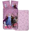 BrandMac Frozen Woods - Copripiumino reversibile per bambini, 135 x 200 cm + federa 80 x 80 cm, 100% cotone, con ELSA, Anna, Sven, Kristof e Olaf