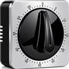 Albayrak Timer da cucina, timer da cucina con allarme forte, non richiede batterie, 100% meccanico - Retro magnetico, squisito corpo in acciaio inossidabile - Promemoria conto alla rovescia - Argento