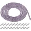 QUARKZMAN 4mm x 1,2m Nastro di Strass Catena con Strass Corda Cristallo Lacci Scarpe per Decorazione Fai Da Te Sneakers Maglioni Creazione di Gioielli Vestiti, Viola con Aghi Connettori