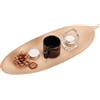 GORGECRAFT Vassoio Decorativo in Legno A Forma di Foglia da 40cm Vassoio da Portata in Legno Vassoio da Portata in Legno Portacandele con Mandorle Sbiancate Ciotola con Foglie per Servire Cibo