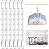 TESSTSY 6 Pezzi Grucce Salvaspazio in Metallo, Gruccia Salvaspazio Appendiabiti Magici, Magici Organizer Armadio, Appendiabiti Organizzatori Antiscivolo, per Camicie, Jeans, Abiti e Vestiti