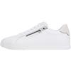 Tommy Hilfiger Uomo Sneakers con Suola Preformata Court Zip in Pelle, Bianco (White), 46