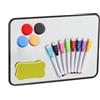 YUNYU Lavagna bianca su entrambi i lati, 30 x 21 cm, lavagna bianca 2 in 1 con 8 penne + 4 magneti + gomme, mini lavagna magnetica per ufficio, cucina e bambini (300 g)