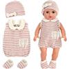 WEINIBAO Vestiti per Bambole per New Born Baby Doll, Vestiti Bambole Reborn Femmina, Vestiti per Bambola Vestito per Bambole con Cappello Pagliaccetti Calzini, Set Bambolotti Accessori per Bambole 35-45 cm