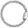 Breil, Collezione Magnetica, Bracciale Small Breeze, con Catena Intrecciata in Acciaio Lucido Specchiato, Pratica Chiusura con Magnete, Misura 19 Cm, Colore Silver