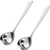 Kasanni 2 Pezzi Cucchiai In Acciaio Inox, Cucchiaio da Portata in Acciaio Inox, Mestoli Cucina Acciaio Inox, Mestolo Acciaio Inox, Set di Mestoli da Zuppa in Acciaio Inox per Cucina