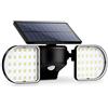 OUSFOT Luce Solare LED Esterno Lampada Solare da Parete con Pannello 56 LED Impermeabile Luci Solari Sensore di Movimento Sicurezza Faretti Solari Garage