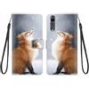 KARTXITAI Cover Compatibile con HUAWEI P20 Pro PU Pelle TPU Silicone Portafoglio Magnetica con Disegni Motivo Animale Flip Custodia in Libro Slot Schede Custodia-Volpe,neve