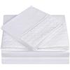 Elegant Comfort Design trapuntato su lenzuolo e federe | Senza pieghe, 100% ipoallergenico, microfibra, bianco, pieno