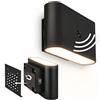 BRILONER Sticklights - Lampada parete senza fili con rilevatore di movimento batteria ricaricabile, staccabile magneticamente, applique a batteria, applique da interno, 16x9,5x6,5 cm, nero