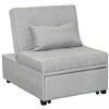 GARDENIA Gardena Poltrona Pouf Letto Singolo in Tessuto con Cuscino Abbinato, Grigio