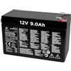 Atlantis batteria piombo 12v 9 ah ermetica (VRLA), adatta per UPS Gruppi di Continuità, Videosorveglianza, Sistemi di allarme, mobilità elettrica, giocattoli, attacco faston F2 6,3mm, A03-BAT12-9.0A