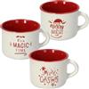Tognana Marshmallow, set 3 tazze caffè cc 100 senza piatto, Stoneware,rosso