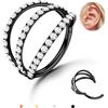 BodyBonita Triplo/Doppio Piercing Naso Anello - 316L Acciaio Chirurgico Septum Piercing Clicker 16G/18G/20G Cz Conch Jewellery Cartilagine Nostril Orecchino Helix Rook Trago Oro/Nero/Argento/Oro Rosa