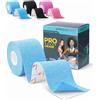 DDGM KinesioTape Professionale 5cm x 5m Idrorepellente Tape Kinesiologico in Cotone Traspirante Latex Free Colla Ipoallergenica Elasticità 140%-160% Cerotto Ginocchio e Articolazioni 1 Roll Azzurro