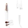 LiXiongBao Penna trimmer elettrica ricaricabile USB per sopracciglia, rimuovi peli indolore e preciso, strumento sicuro per viso, gambe, labbra, ascelle e mani (Bianco)