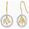 Engelsrufer Orecchini da donna a forma di albero della vita, bicolore in argento sterling placcato oro, con 68 zirconi bianchi, senza nichel, 1 Paar, Argento sterling, Zirconia cubica