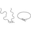 Diesel Collana e bracciale uomo, acciaio inossidabile argento, set