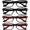 OPULIZE The Reading Glasses Company Nero Marrone Lettori Valore 4 Pacco Uomo Donna Rrrr77-1122 +1,50 - 88 Gr