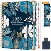 NEYSA Agenda 2026 Settimanale spirale, Diario Scuola A5 Da gennaio a dicembre 2026 (12 mesi) agenda scolastica con passante per penna, righello segnalibro e adesivi - 21,7 X 15,8 cm (Blu e bianco)