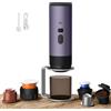 Kouamor 3 in 1 Macchina da Caffè Multi Capsule, Caffettiera Portatile, Caffettiere Espresso Capsule E Caffè Macinato, Macchina per Espresso Elettrico, 15 Bar, Per Ufficio Viaggi Campeggio Casa (porpora+