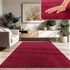 Paco Home Tappeto Moderno e Morbido per Soggiorno a Pelo Corto Lavabile Fluffy Uni Effetto Pelliccia Senza Tempo Elegante Antiscivolo Facile da Pulire, Dimensione:300x400 cm, Colore:Rosso