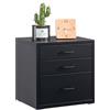 HollyHOME Armadietto da scrivania con 3 cassetti, organizer verticale per lettere formato A4, cassetto portaoggetti in metallo per ufficio domestico, montaggio fai da te, colore: nero