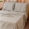 L'Emporio Casa Set Lenzuola Flanella Tinta Unita Letto Matrimoniale Caldo Cotone Invernale Felpate in Flanella Anti-Pilling 100% Cotone, (Grigio)