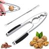 AOMAIGAD Schiaccianoci, Schiaccianoci in Metallo,Noce Cracker， Noce Pinze,con 1 Forchette in Acciaio Inox,per Noci, mandorle, nocciole, Frutti di Mare