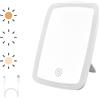 Shengxi Specchio Trucco con Luci, 3 Modalità di Lucis Luminosità Regolabile, Controllo Touch Specchio con Luci Ricaricabile Specchio Trucco Portatile per Viaggio e Casa (Bianco)