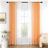 MIULEE Tende Voile Trasparenti Sfumato per Soggiorno Camera da Letto Bagno Cucina Camera da Tenda Finestra Balcone Casa con 2 Pannelli 140X260CM Arancione