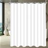 Lerores Tenda da doccia 180x200cm bianco puro, orlo pesante antimuffa, tessuto impermeabile, lavabile in poliestere, tende da bagno per bagno, vasca da bagno con 12 anelli per tenda da doccia